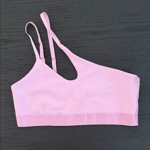 ALO Yoga Light Pink Asymmetrical sports bra